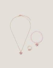 Beau Rhinestone Bow Jewellery Set, , large