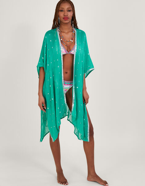 Embroidered Kaftan, Blue (TURQUOISE), large