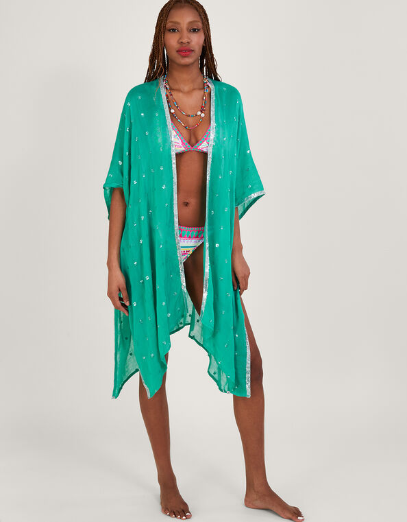 Embroidered Kaftan, Blue (TURQUOISE), large