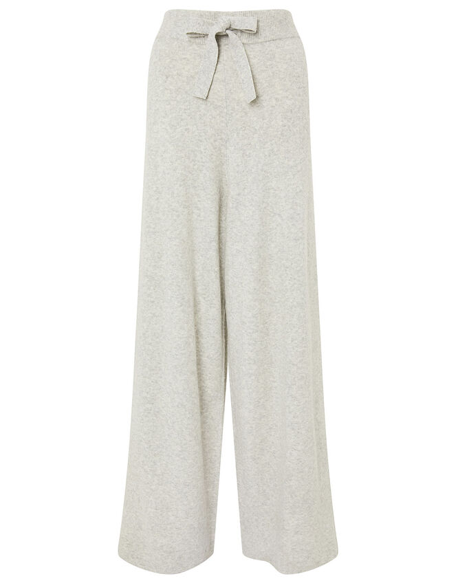 Wide-Leg Knit Lounge Trousers , Grey (GREY), large
