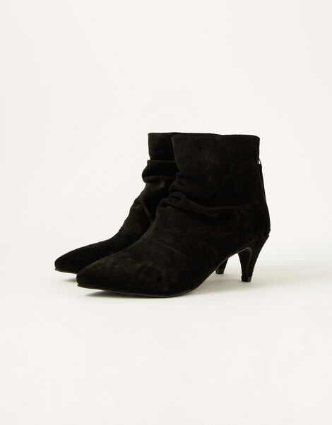 Slouch Suede Kitten Boots Black, Black (BLACK), large