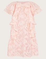 Burnout Bow Ruffle Dress, Pink (PINK), large