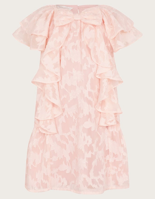 Burnout Bow Ruffle Dress, Pink (PINK), large