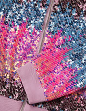 Ombr&eacute; Sequin Bomber Jacket, Multi (MULTI), large