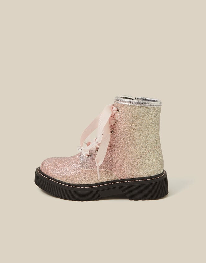 Ombr&eacute; Glitter Lace-Up Boots, Multi (MULTI), large
