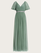Meghan Mesh Maxi Dress, Green (GREEN), large