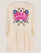 World Of Wonder Sweatshirt Dress, Cream (CREAM), large