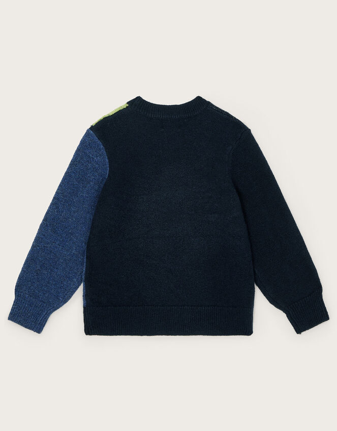 Lightning Bolt Intarsia Jumper, Blue (NAVY), large
