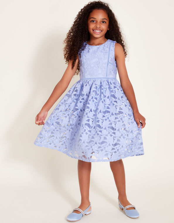 Kimberley Cutwork Lace Dress, Blue (BLUE), large