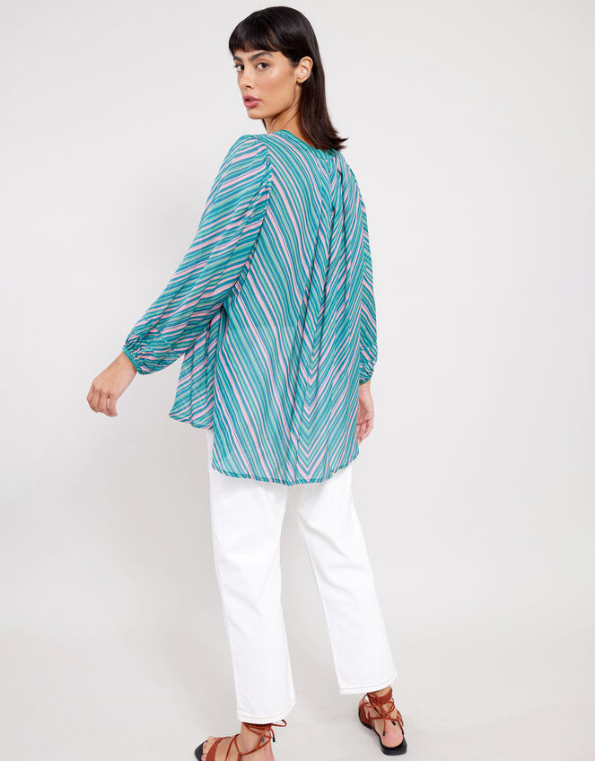 East Avery Sheer Stripe Blouse, Multi (MULTI), large