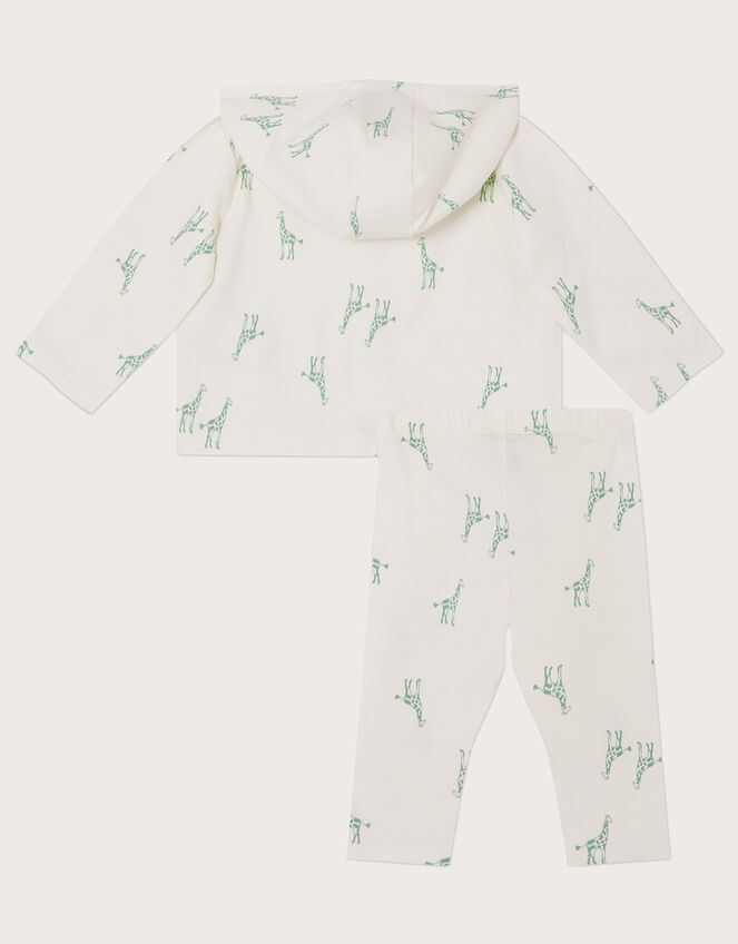 Newborn Giraffe Print Hooded Set, Ivory (IVORY), large