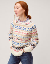 Fee Fair Isle Sweater, Ivory (IVORY), large