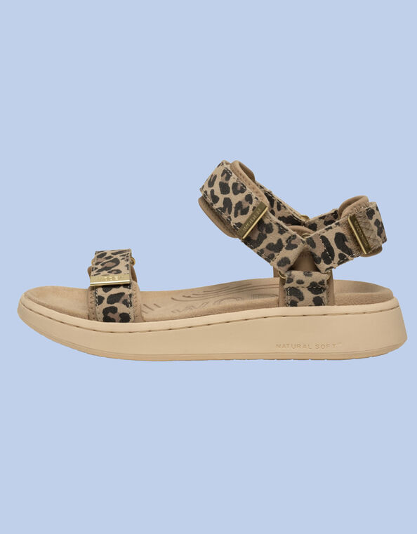 Woden Platform Sandals, Leopard (LEOPARD), large
