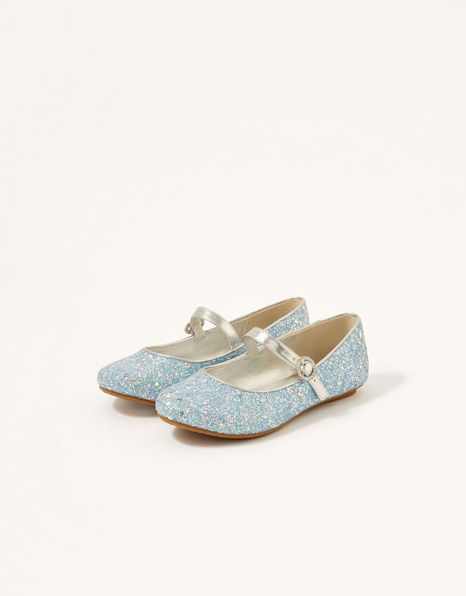 Glitter Ballerina Flats, Blue (BLUE), large