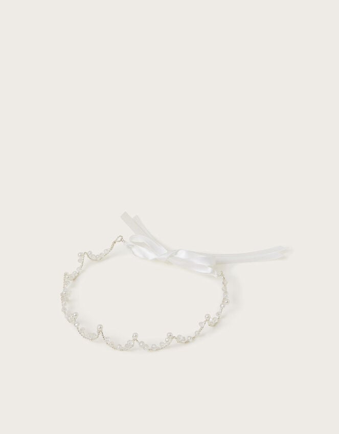 Pearly Sparkle Metal Crown, , large
