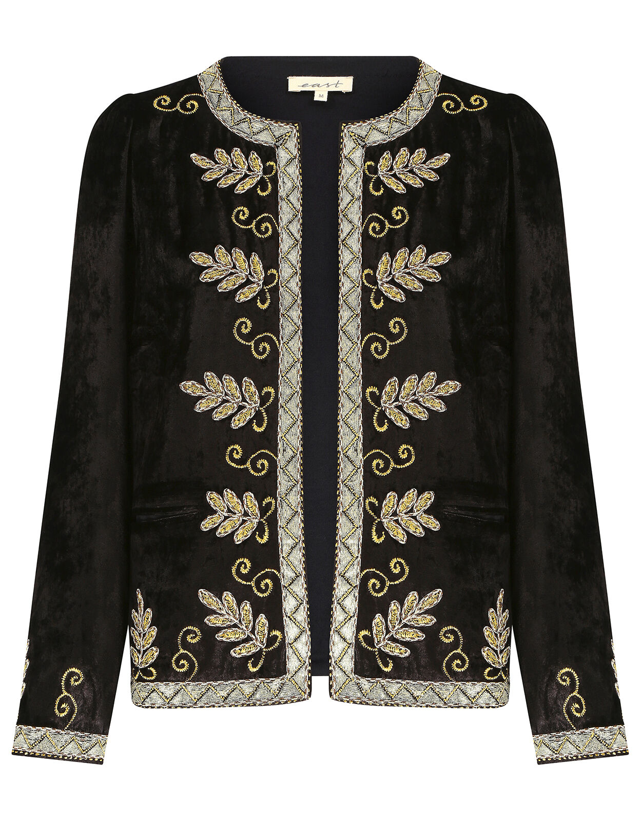 Zara velvet embroidered jacket sales
