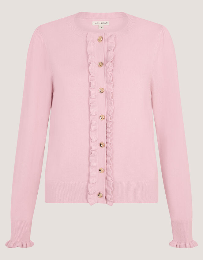 Ruby Frill Cardigan, Pink (PINK), large