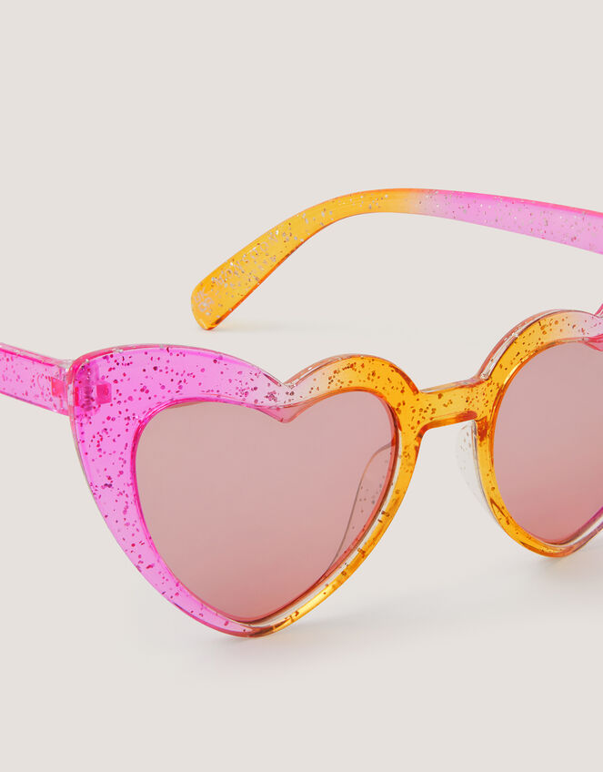 Glitter Ombr&eacute; Heart Sunglasses, , large