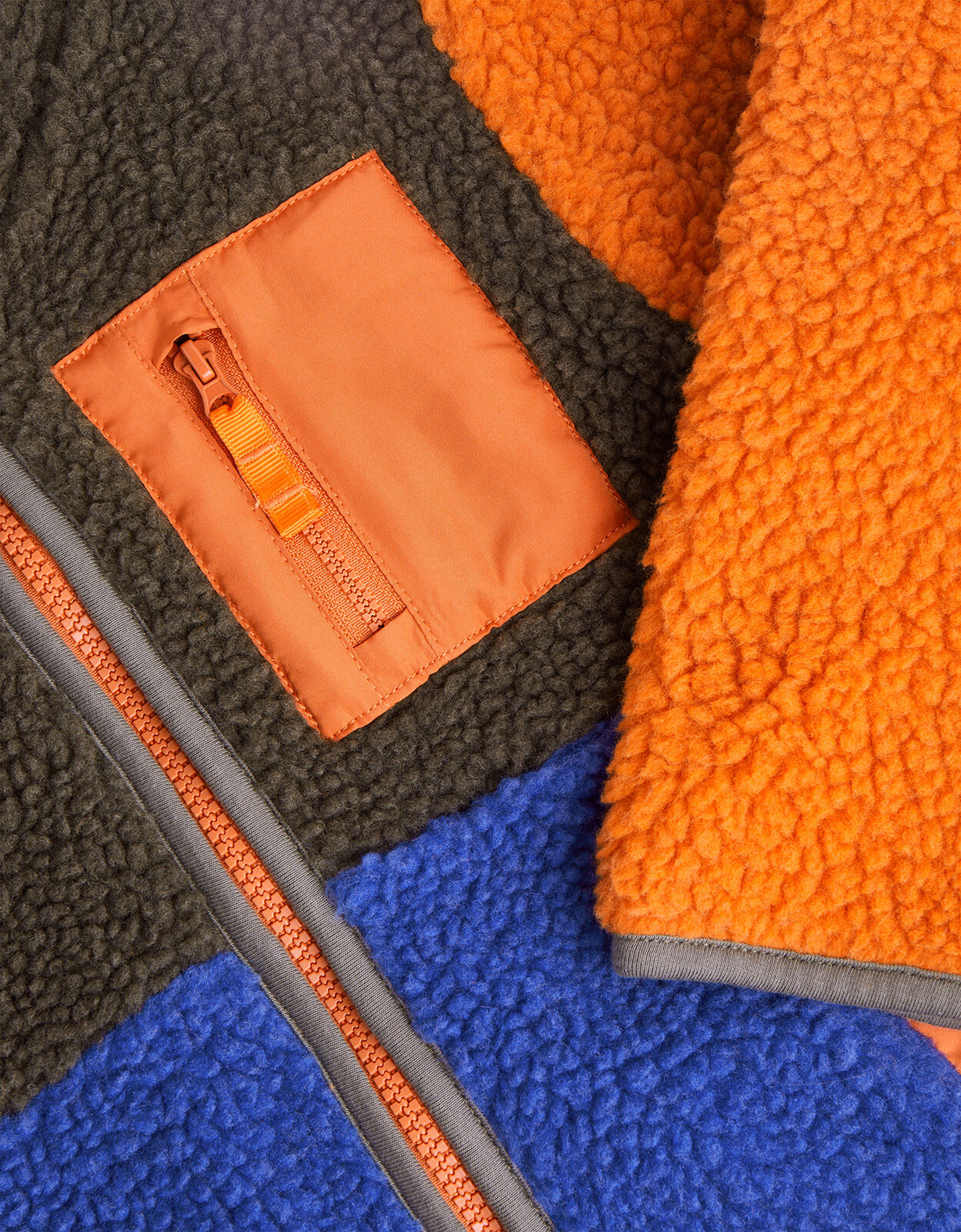 Colourblock Borg Fleece Multi