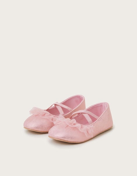 Baby Metallic Ruffle Walker Shoes, Pink (PINK), large
