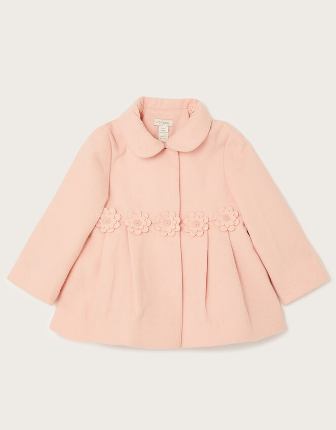 Baby Laser Flower Waist Coat, Pink (PALE PINK), large