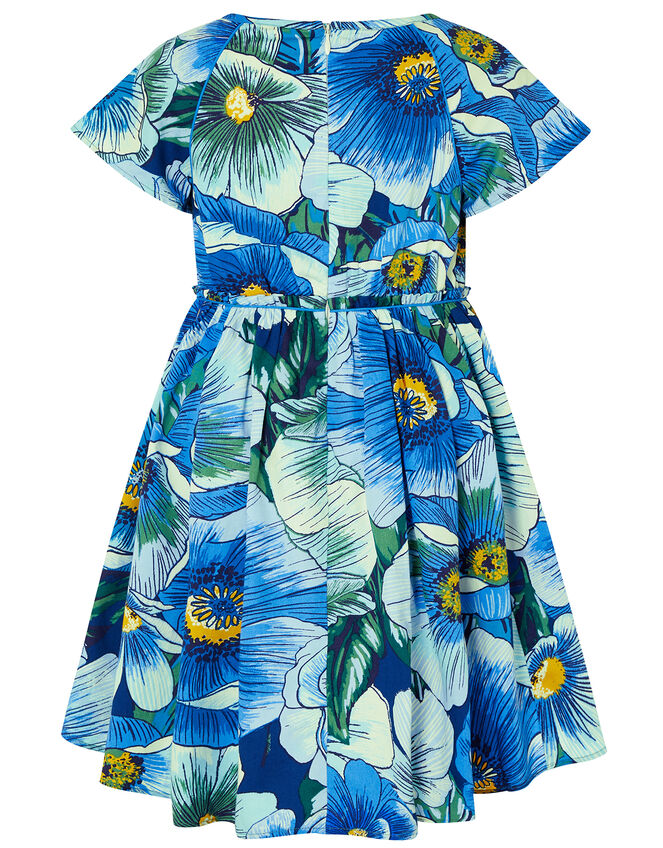 Carmen Poppy Dress, Blue (BLUE), large