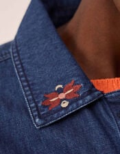 East Marion Indigo Denim Embroidered Jacket, Blue (DENIM), large