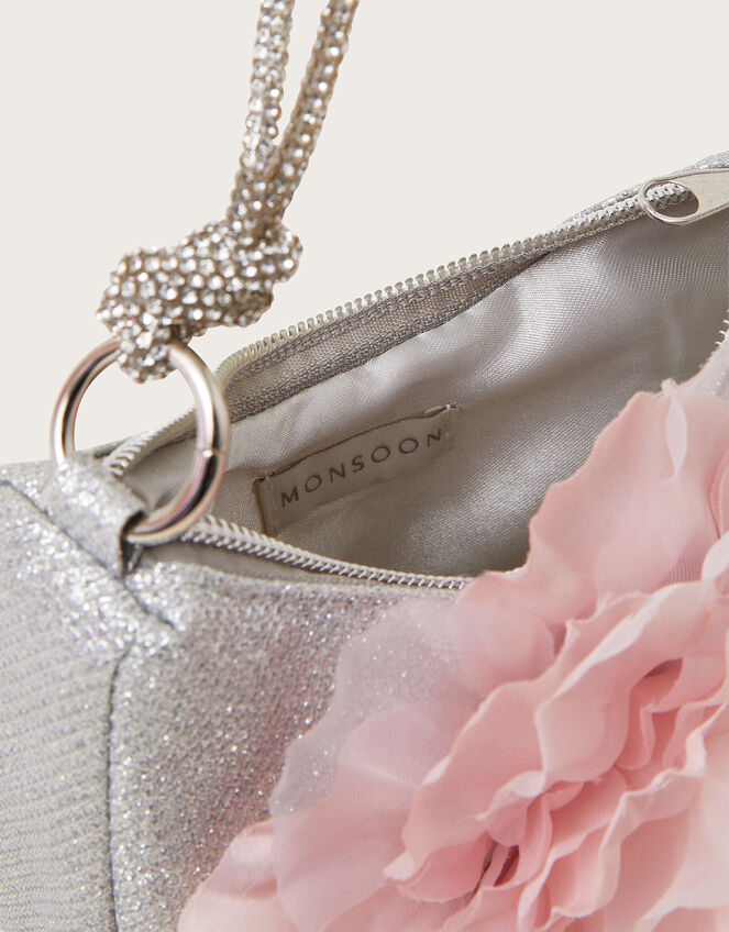 Oversized Flower Scoop Bag, Silver (SILVER), large