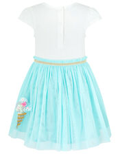 Baby Sequin Ice Cream Disco Dress, Blue (AQUA), large
