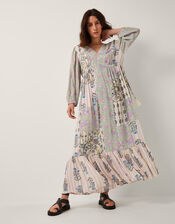 Selene Floral Long Sleeve Maxi Dress, Ivory (IVORY), large