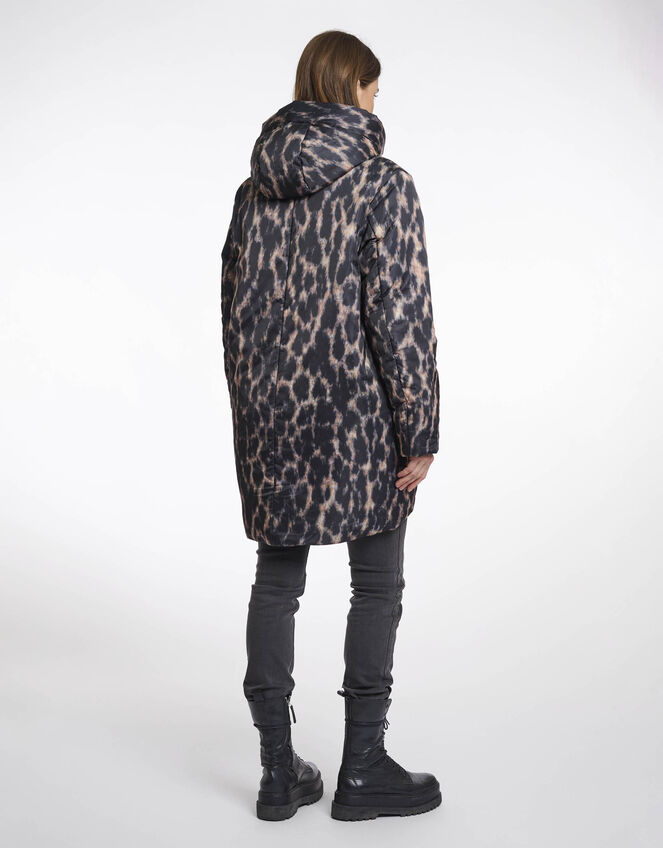 Rino & Pelle Lune Leopard Print Padded Coat, Leopard (LEOPARD), large