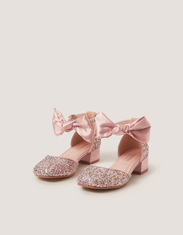 Sara Bow Glitter Two-Part Heels, Pink (PINK), large