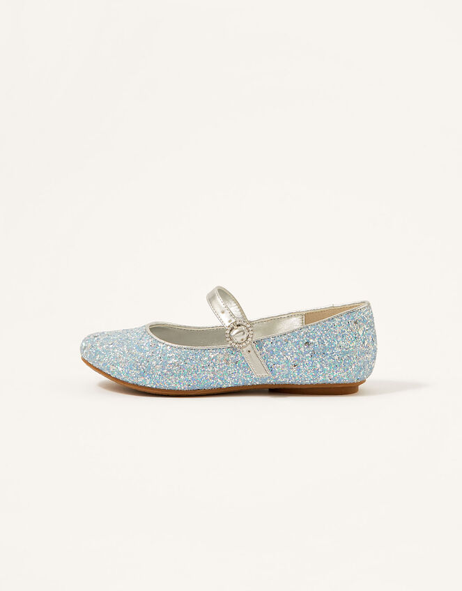 Glitter Ballerina Flats, Blue (BLUE), large