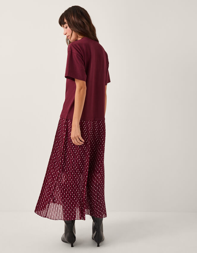 Senya Jersey Polka Dot Midi Dress, Red (BERRY), large