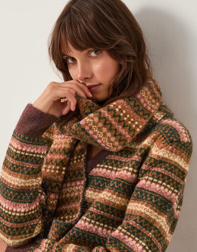 Scout Fair Isle Sweater & Scarf Set, Orange (ORANGE), large