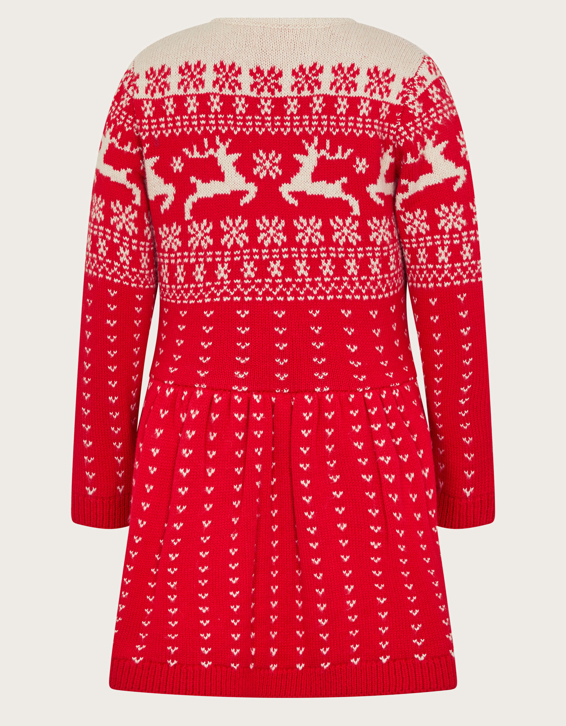 Christmas Fair Isle Sweater Dress Red
