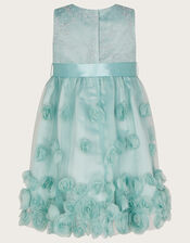 Baby Ivy 3D Roses High Low Dress, Green (GREEN), large