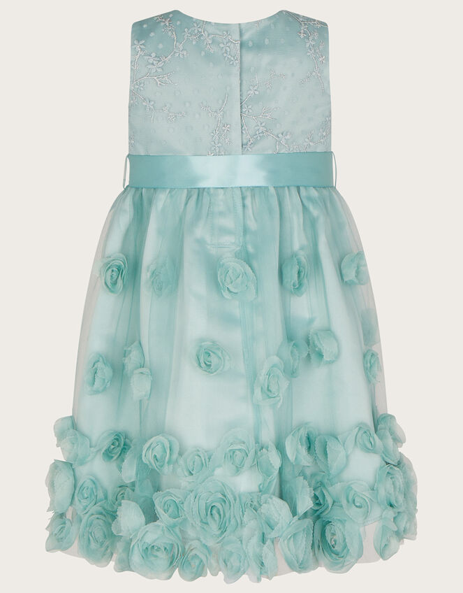 Baby Ivy 3D Roses High Low Dress, Green (GREEN), large