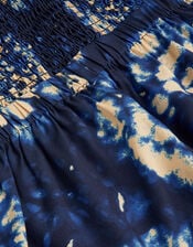 Cut-Out Tie Dye Romper, Blue (BLUE), large