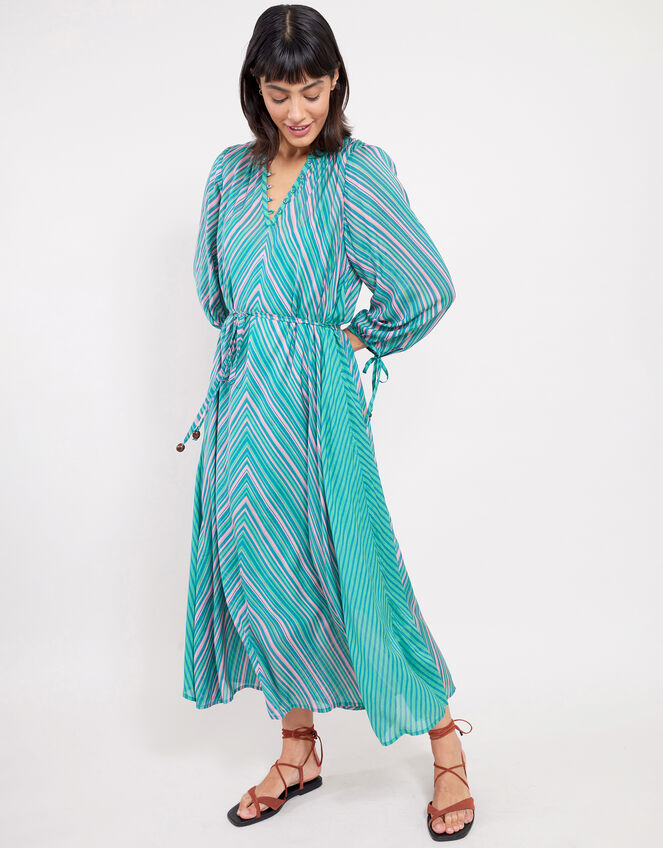 East Avery Mix Stripe Midi Dress, Multi (MULTI), large