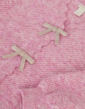 Sparkle Bow Scallop Cardigan, Purple (LILAC), large