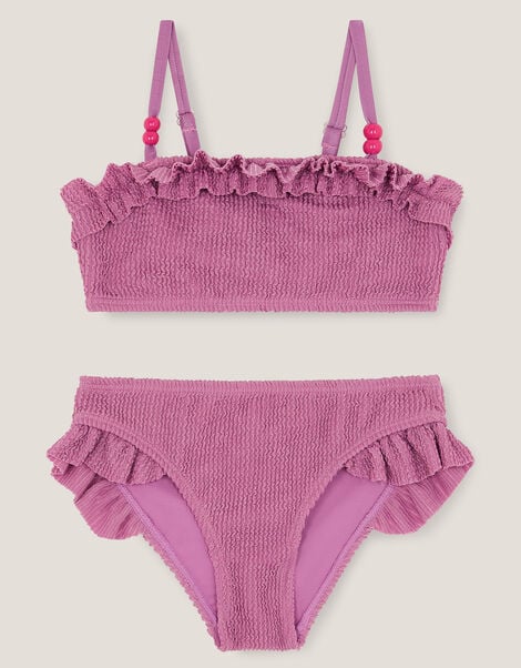 Textured Frill Bikini Set, Purple (LILAC), large