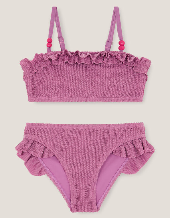 Textured Frill Bikini Set, Purple (LILAC), large