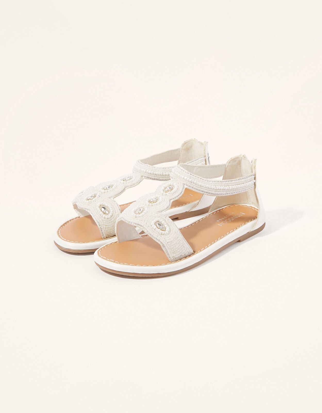 Beaded Sandals White
