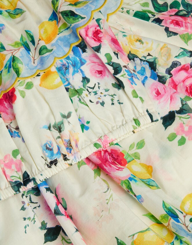 Lemon Rose Print Top & Skort Set, White (WHITE), large