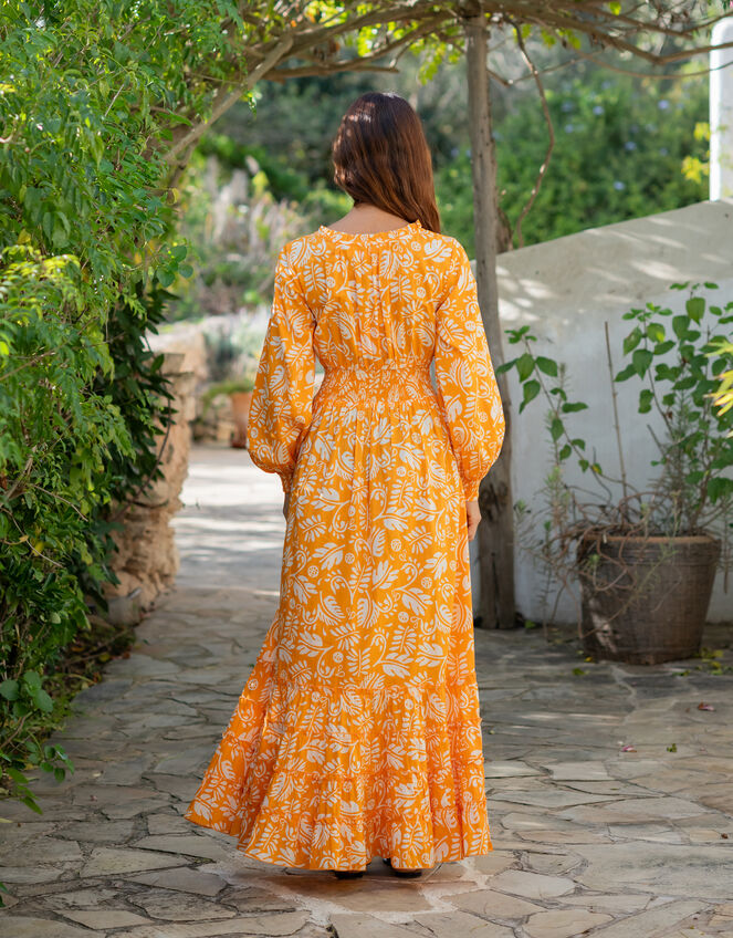 La Galeria Elefante Jodie Flamenco Maxi Dress, Orange (ORANGE), large