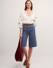 Jess Embroidered Broderie Shirt , White (WHITE), large