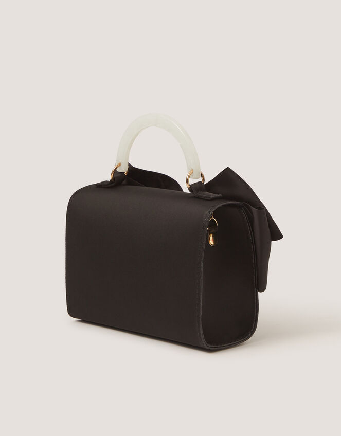 Satin Bow Bag, Black (BLACK), large