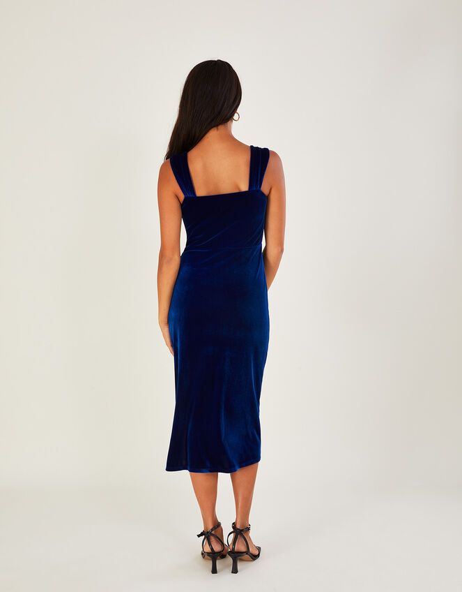 Caroline Velvet Cowl Midi Dress, Blue (COBALT), large