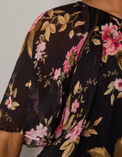 Mariel Floral Print Blouse, Black (BLACK), large